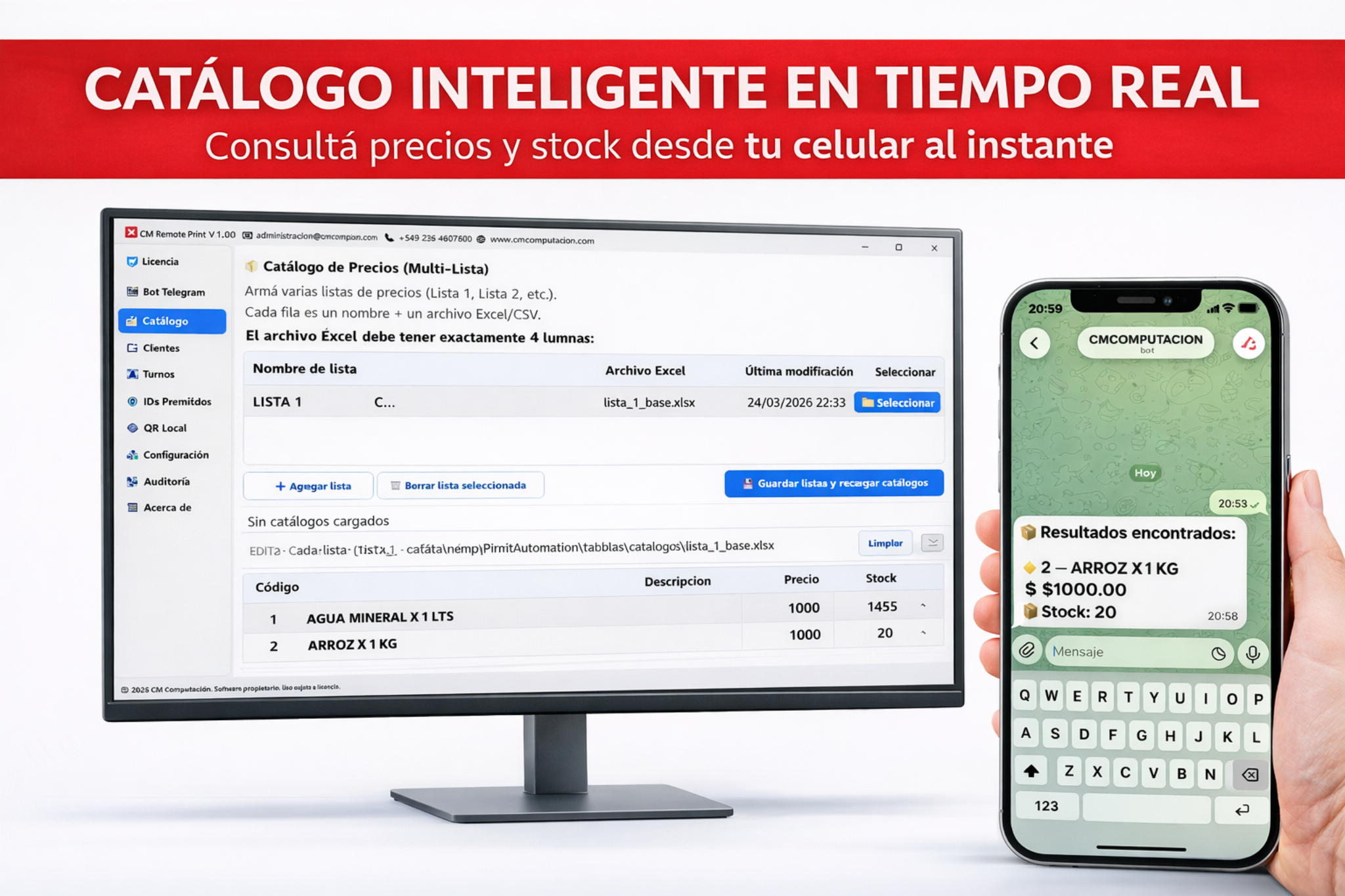 Consulta de precios y stock con CM Remote Print